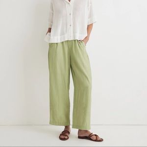 NWT Madewell Crinkled Straight Leg Crop Crepe Pants